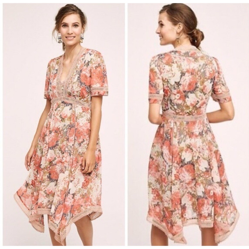 ANTHROPOLOGIEโ Rose Bouquet Dress By RANNA GILL size S FAB BOHO FAVE!